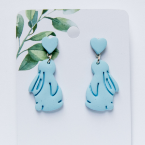 Bunnies - Blue with Hearts